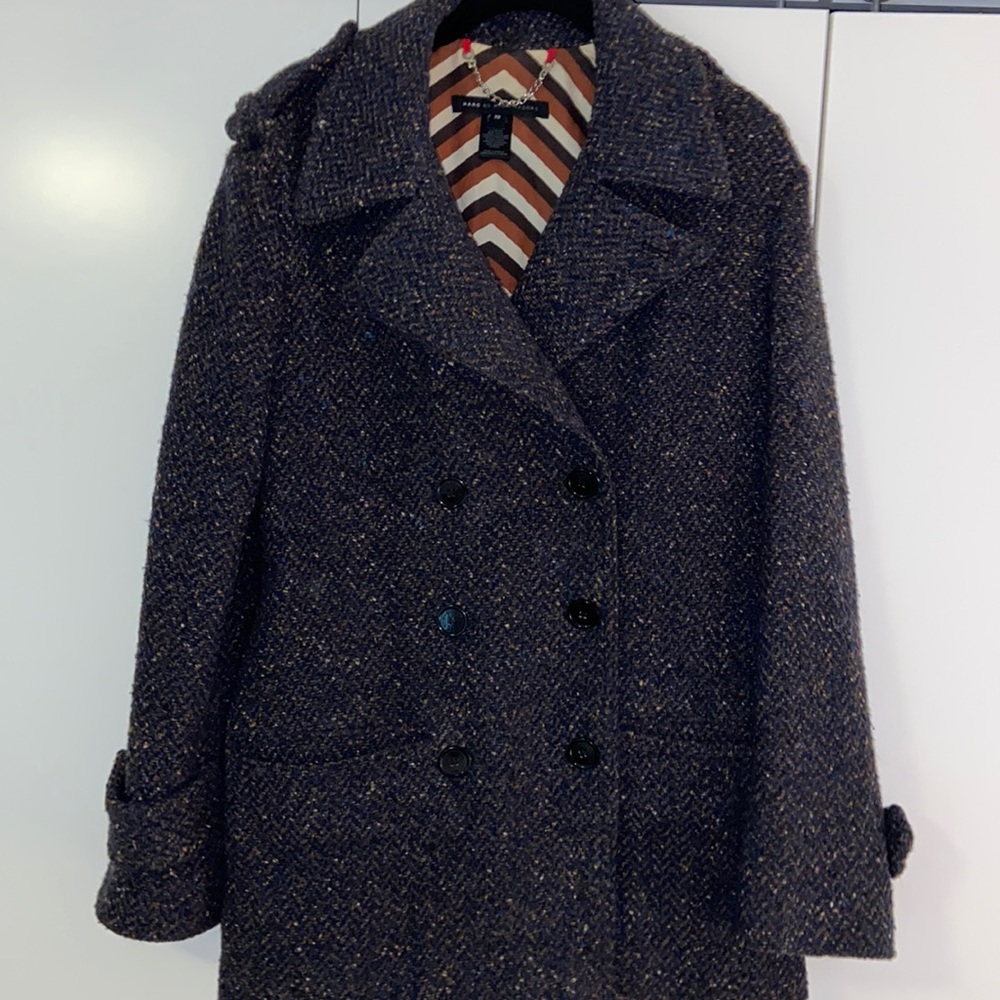 Marc by Marc Jacobs Navy Tweed Peacoat XS